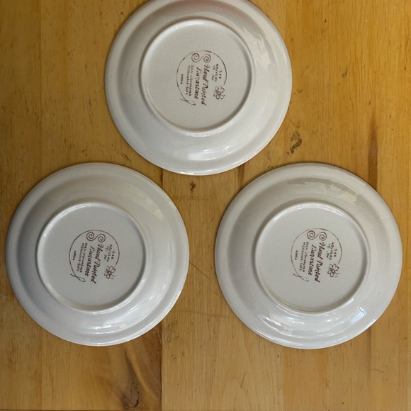 Set of 9 Vintage - 1546 Yellow Hand Painted Lunastone - Korea - Picture 7 of 16